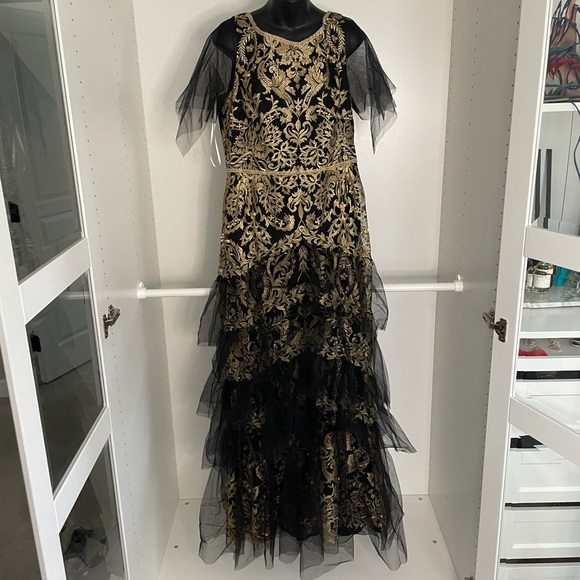 NWT Marchesa Notte Fluttersleeve gown sz14 - Picture 4 of 8